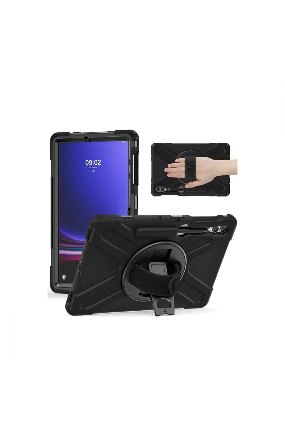 Samsung Galaxy X610 Tab S9 Fe Plus 12.4 Kılıf Amazing Tablet Kapak - Siyah