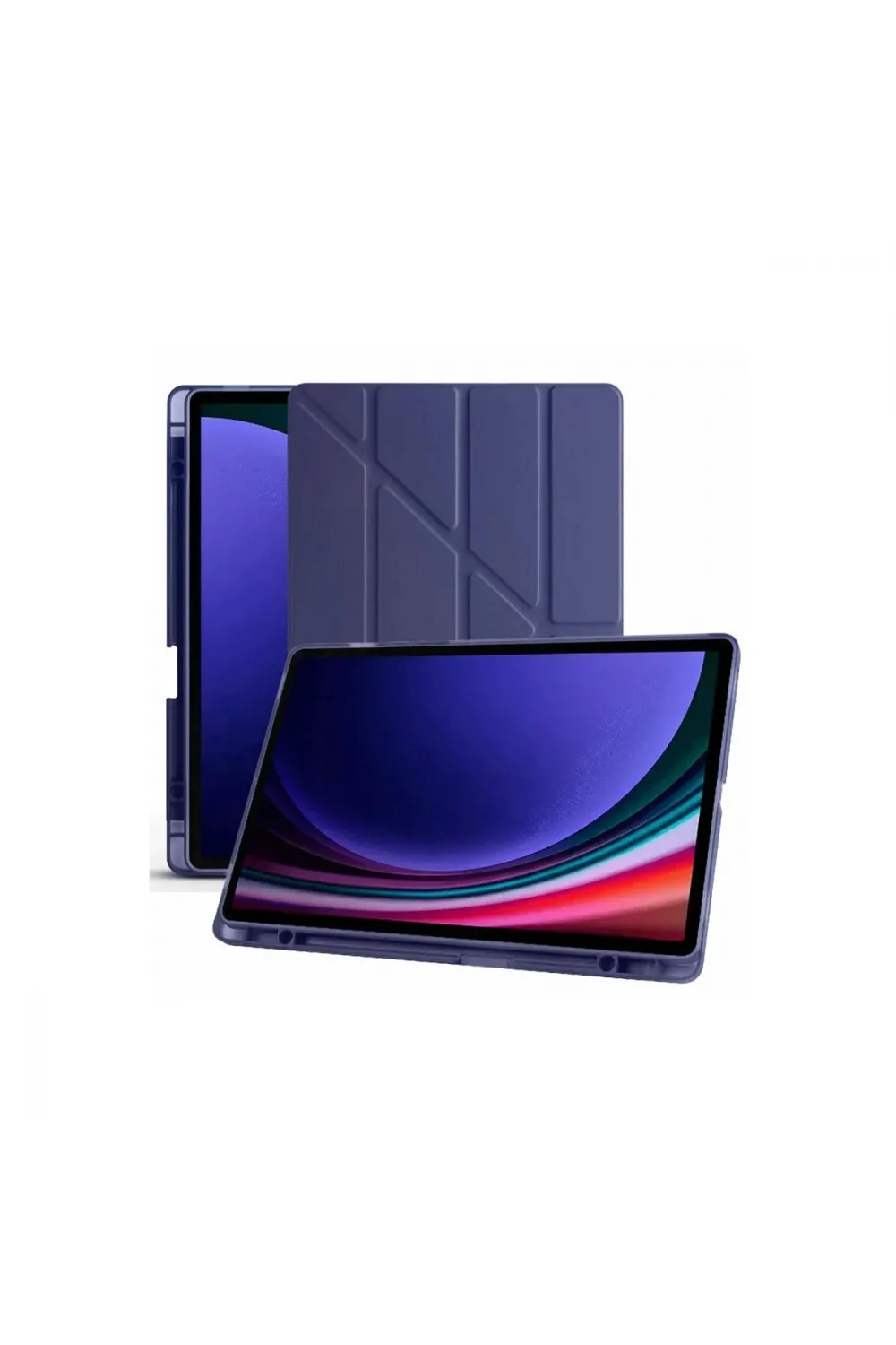 Samsung Galaxy X610 Tab S9 Fe Plus 12.4 Kılıf Kalemlikli Mars Tablet Kılıfı - Lacivert
