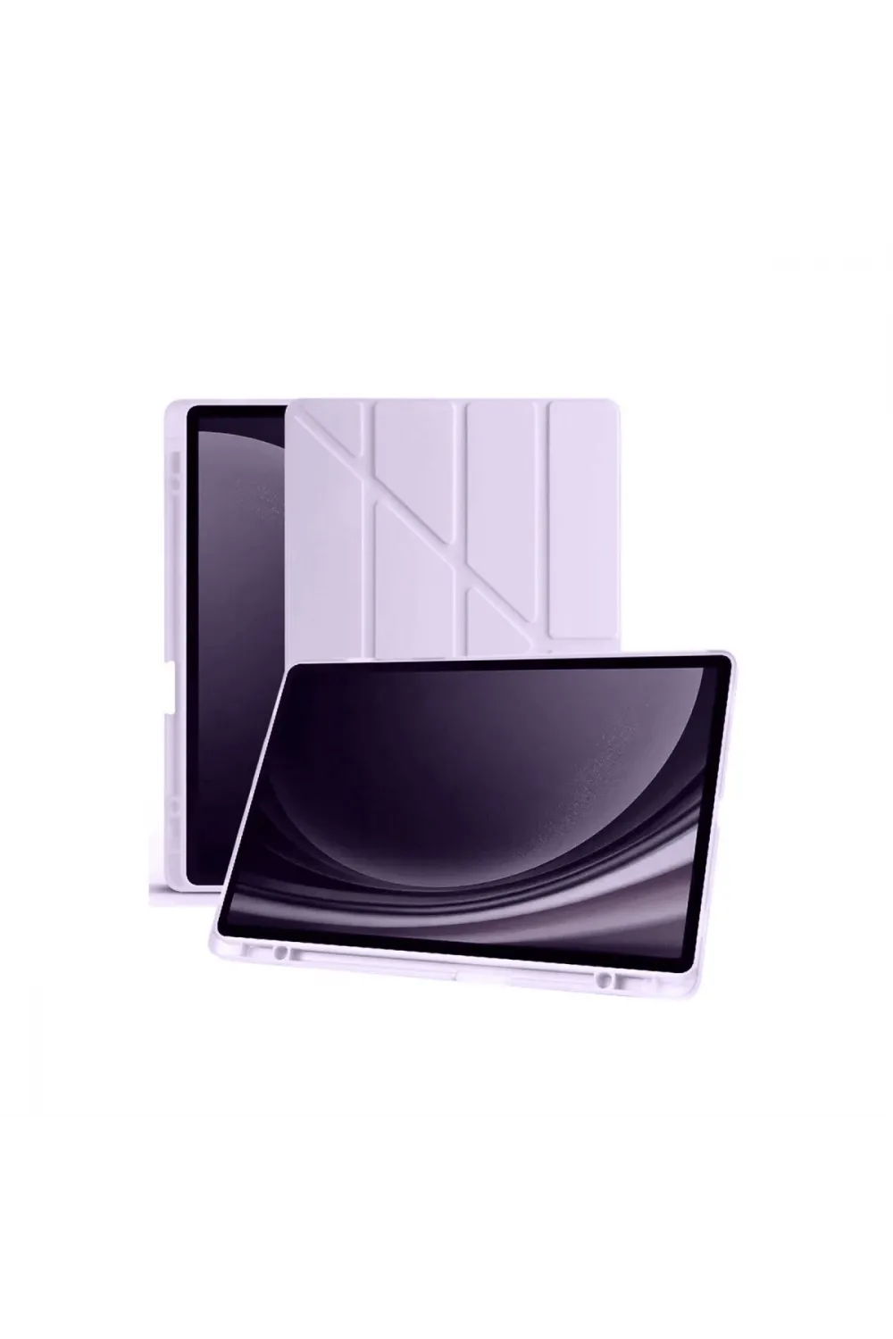 Samsung Galaxy X610 Tab S9 Fe Plus 12.4 Kılıf Kalemlikli Mars Tablet Kılıfı - Lila