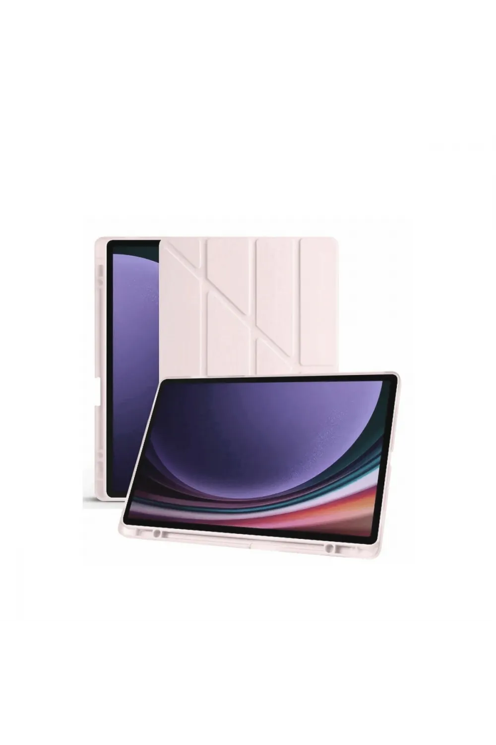 Samsung Galaxy X610 Tab S9 Fe Plus 12.4 Kılıf Kalemlikli Mars Tablet Kılıfı - Rose Gold