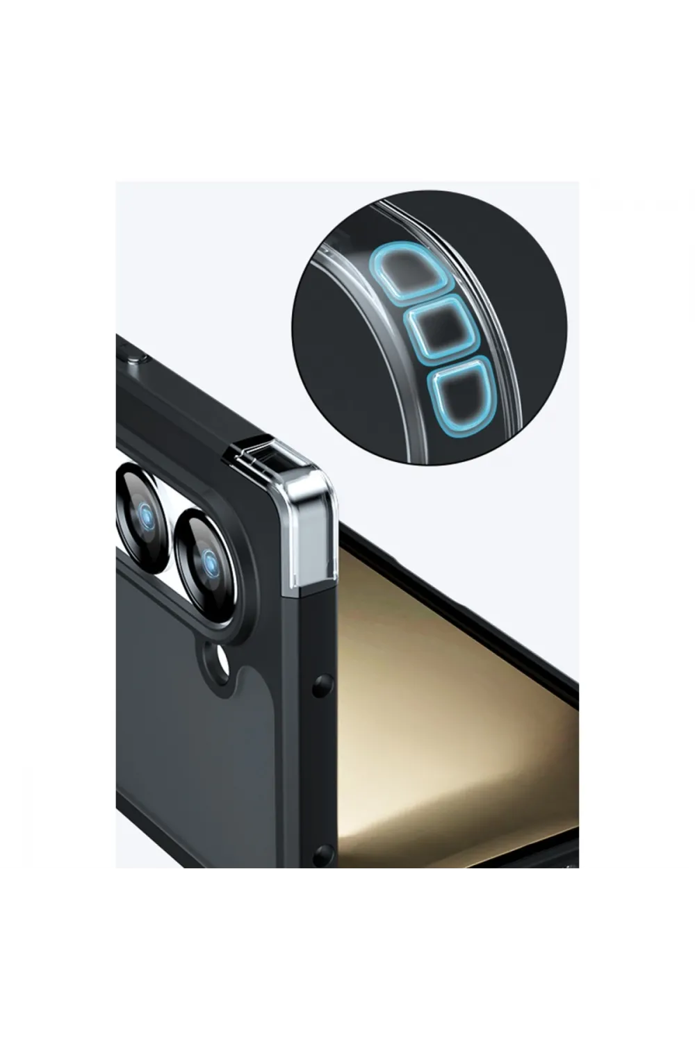 Samsung Galaxy Z Fold 5 Kılıf Blur Fold Kapak - Mat Siyah