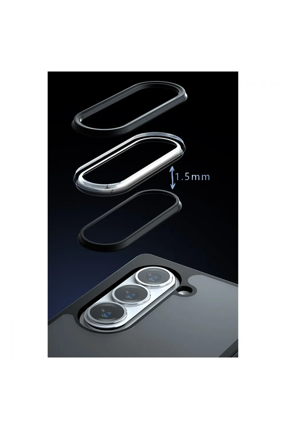 Samsung Galaxy Z Fold 5 Kılıf Blur Fold Kapak - Siyah