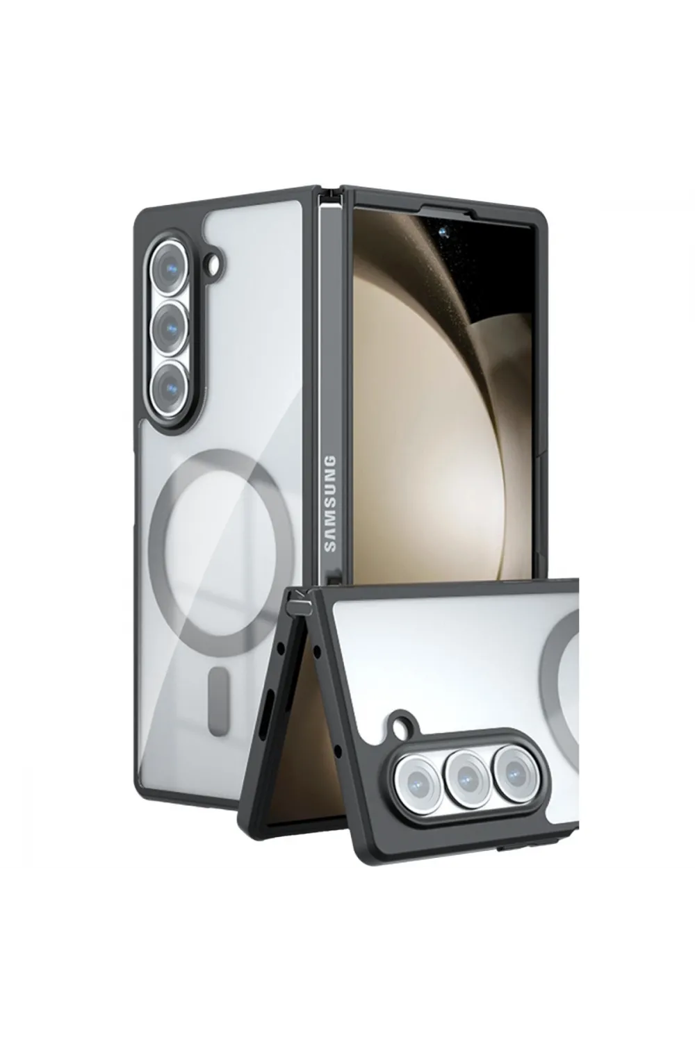 Samsung Galaxy Z Fold 5 Kılıf Blur Fold Magsafe Kapak - Siyah