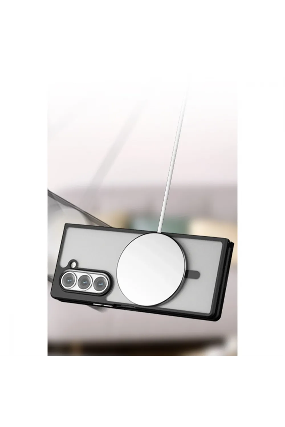 Samsung Galaxy Z Fold 5 Kılıf Blur Fold Magsafe Kapak - Siyah