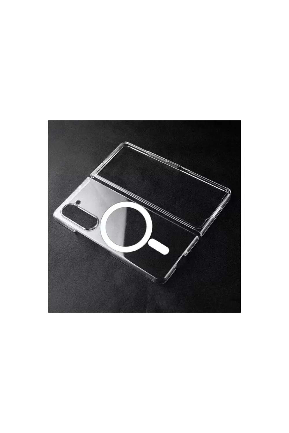 Samsung Galaxy Z Fold 5 Kılıf Magneticsafe Şeffaf Silikon - Şeffaf