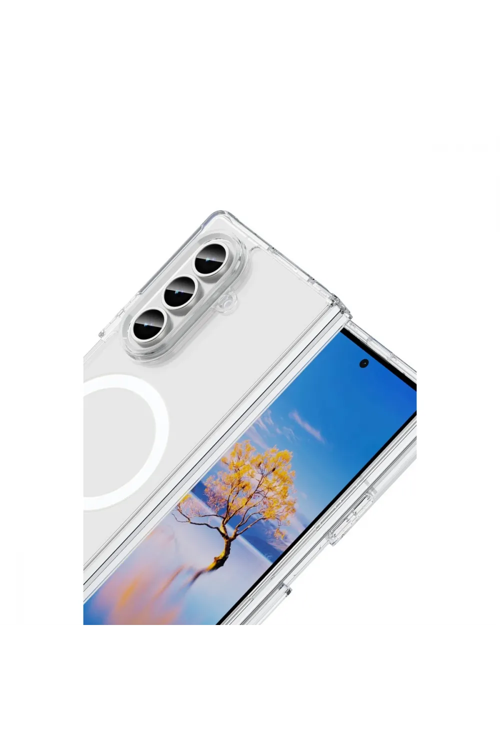 Samsung Galaxy Z Fold 7 Kılıf Magneticsafe Şeffaf Silikon - Şeffaf