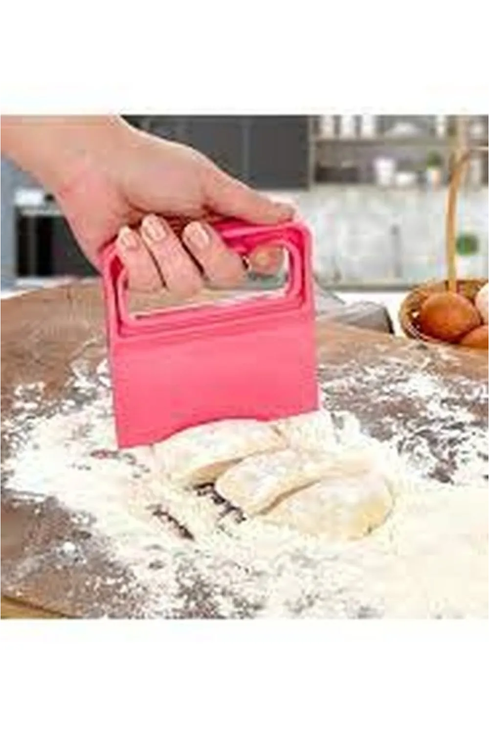 Saplı Hamur Kesici - Kazıyıcı Plastik Spatula