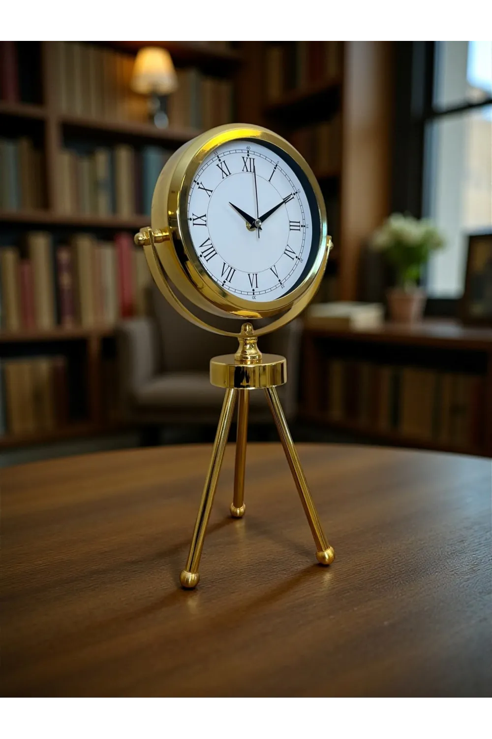 Saray Zarafeti Gold Tripod Üç Ayaklı Metal Masa Saati
