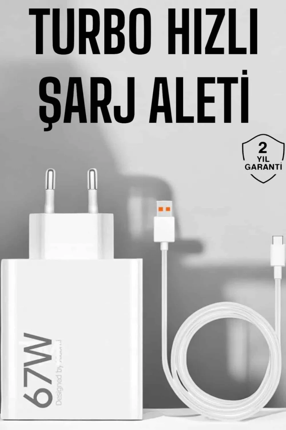 Şarj Aleti 67w Hızlı Şarj Turbo Type-c Uyumlu Şarj Adaptörü Kablosu