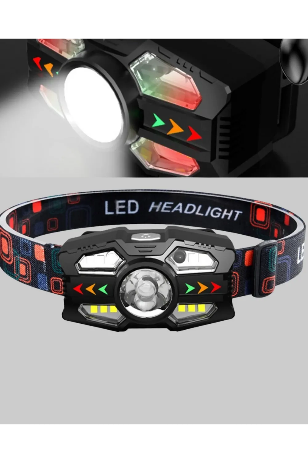 Şarj Edilebilir Led Far Hareket Sensörlü 5 Modlu Outdoor Yeni Nesil