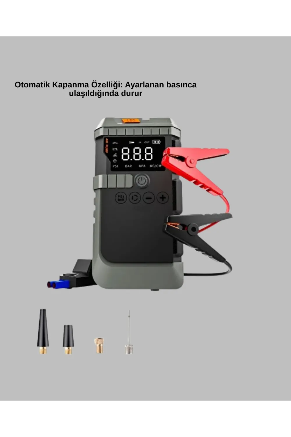 Şarjlı 12000 Mah Araç Akü Takviye Ve Hava Kompresörü 4’ü 1 Arada