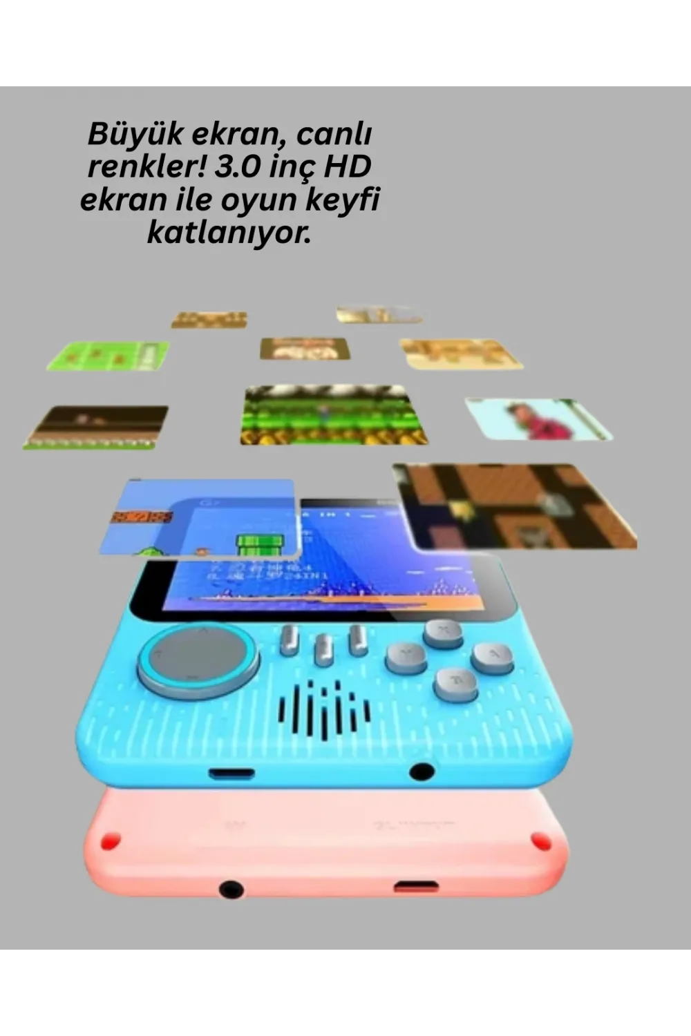 Şarjlı 3.5 İnç Retro Oyun Konsolu