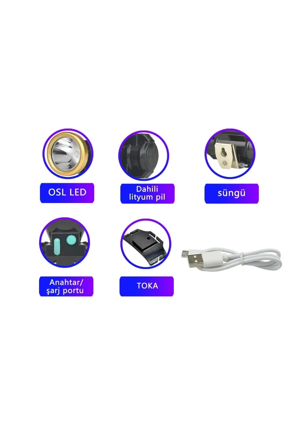 Şarjli Baret Lambasi Osl Led Wt-065