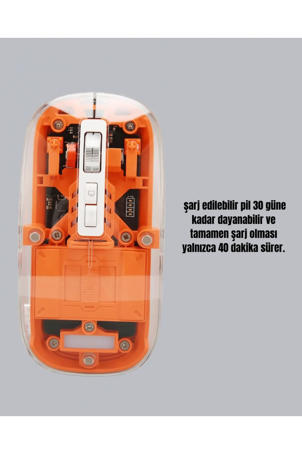 Şarjlı Ergonomik Fare – 1600 Dpı, Sessiz Tıklama Özellikli