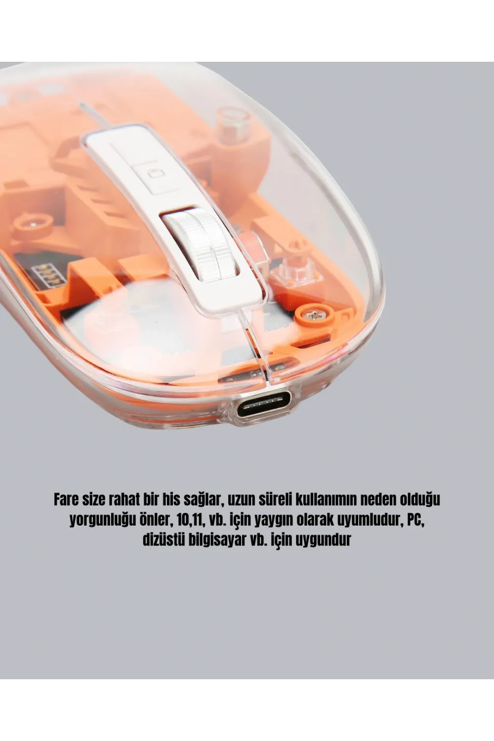 Şarjlı Ergonomik Fare – 1600 Dpı, Sessiz Tıklama Özellikli