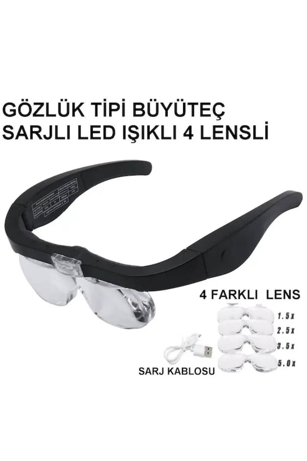 Nikula Şarjlı gözlük Büyüteç  4 Farklı Lens 11537dc