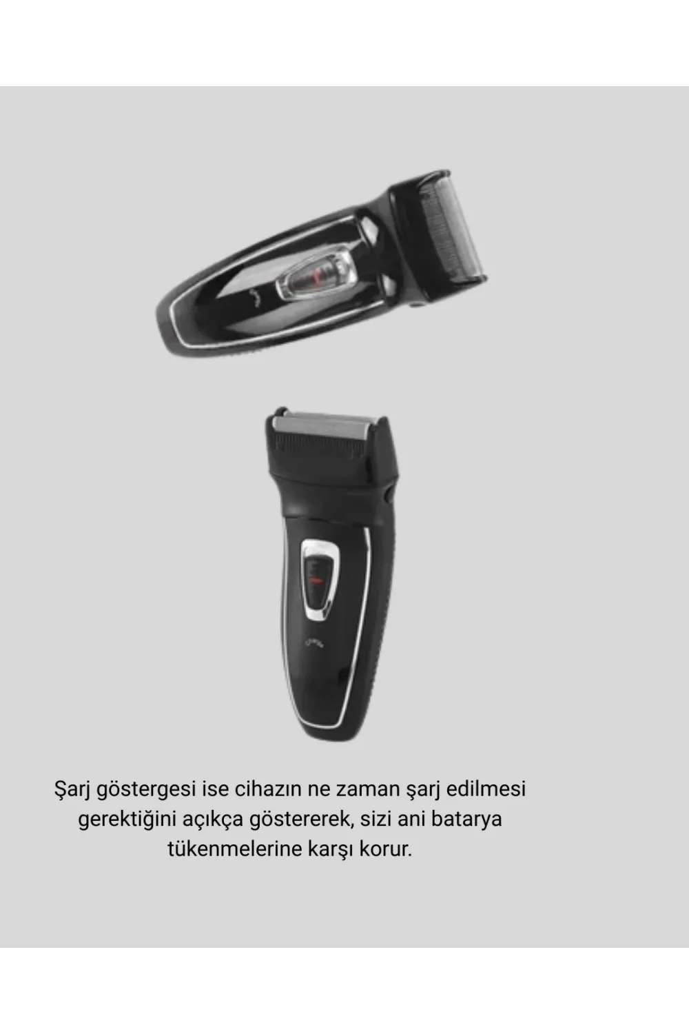 Şarjlı Kablosuz Tıraş Makinesi Çift Başlık Kuru Tıraş Ergonomik Taşınabilir