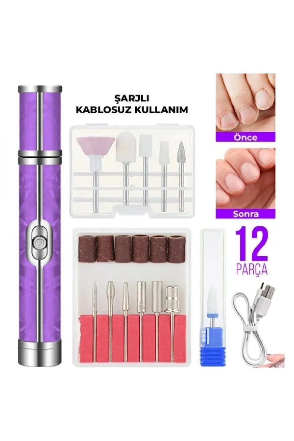 Şarjlı Manikür Pedikür Tırnak Bakım Seti