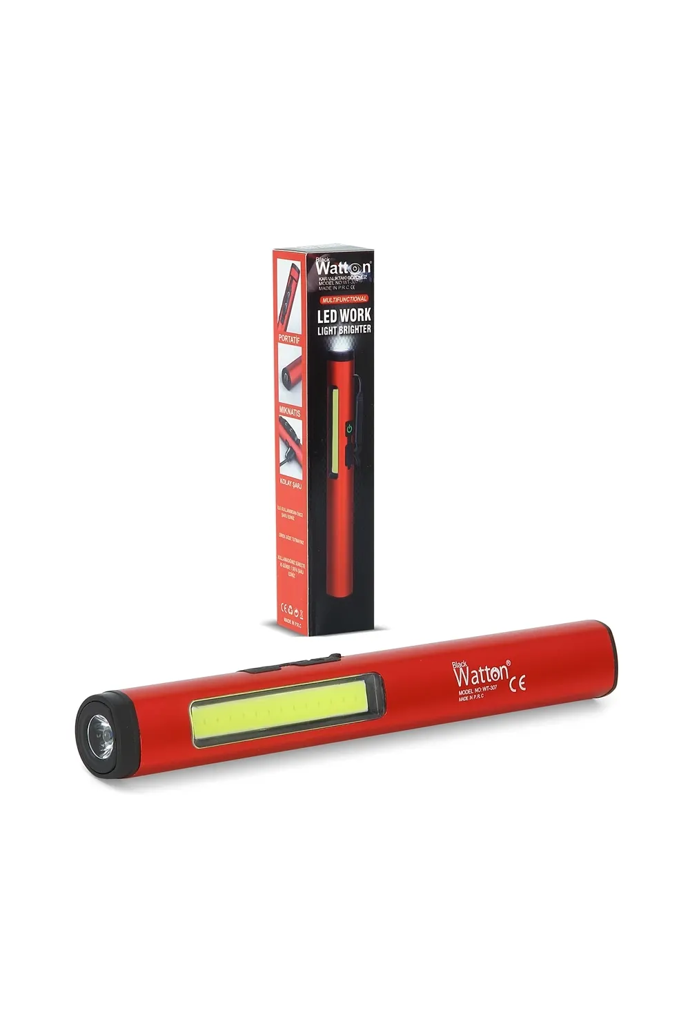 Şarjlı Mıknatıslı Çalışma Lambası Cep Feneri  Wt-307-s