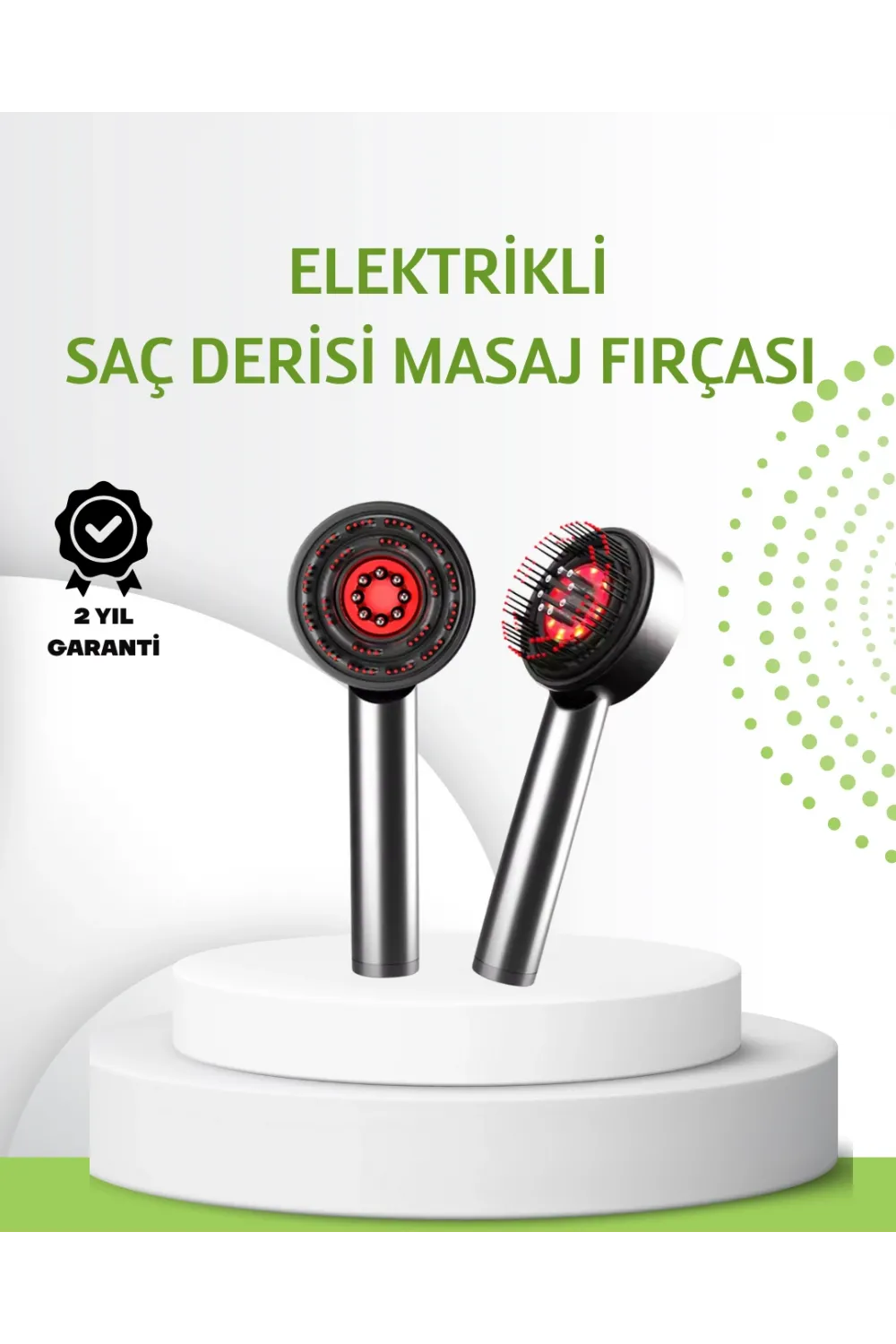 Şarjlı Saç Derisi Masaj Cihazı Kırmızı Işık Ve 3d Tarak Dişli