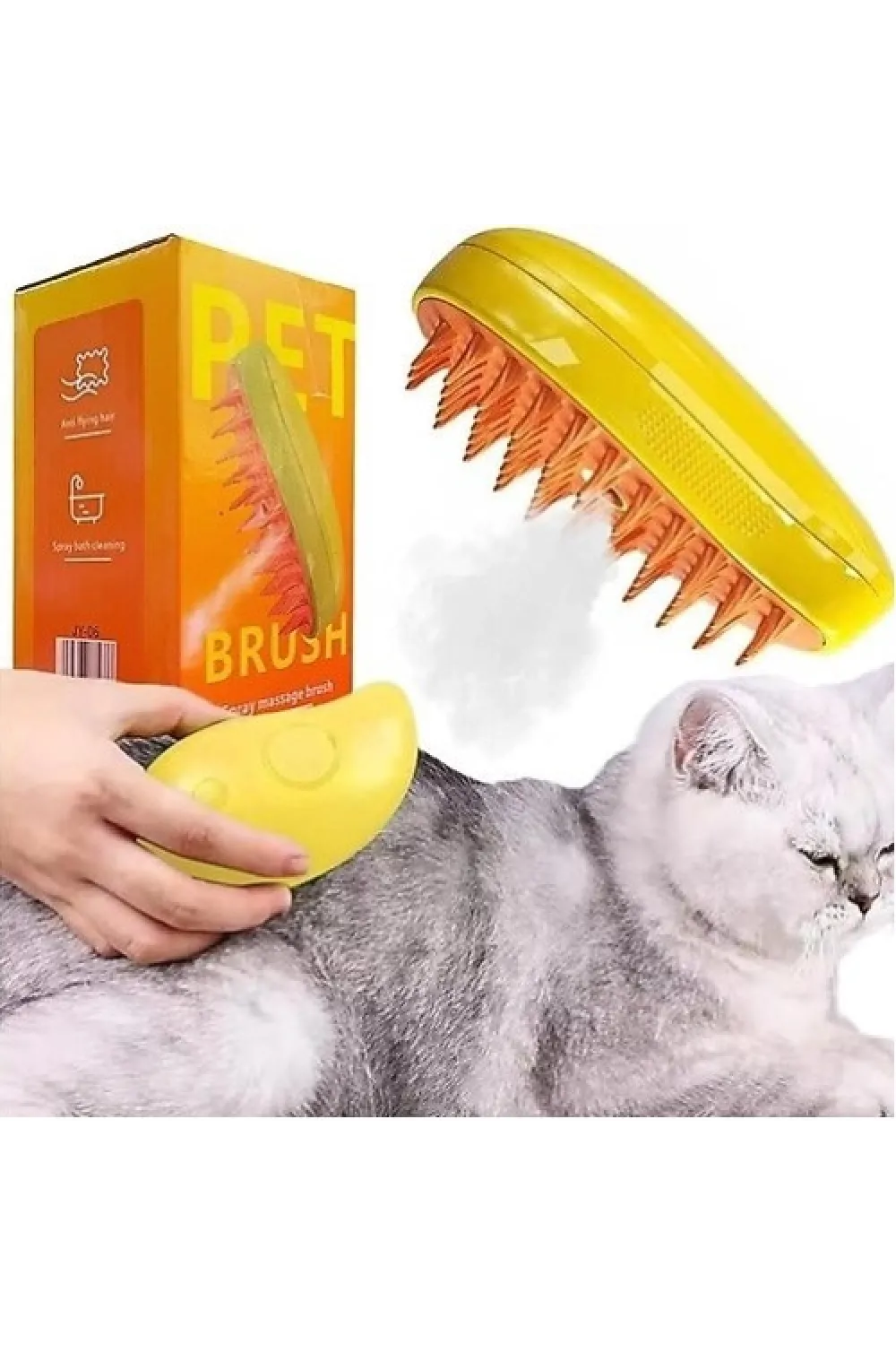 Şarjlı Soğuk Buharlı Kedi Köpek Fırçası Tarağı