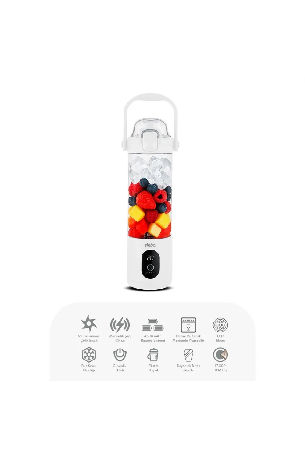 Şarjlı Taşınabilir Smoothie Blender 700 ml