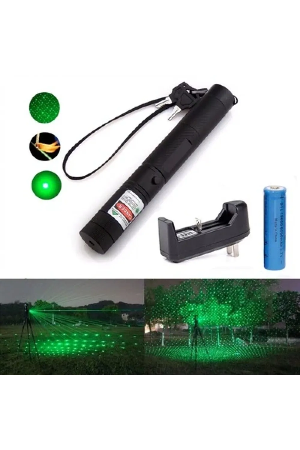Şarjlı Yeşil Lazer Pointer 100 Mw