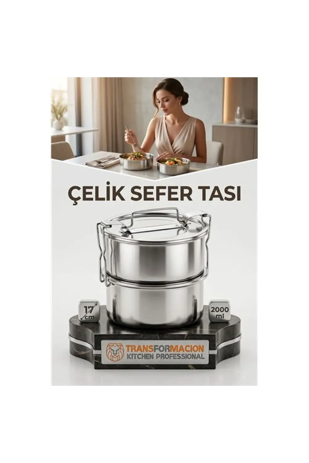 Sefer Tası Paslanmaz Çelik Yemek Kabı 17 cm 2 LİTRE 721367