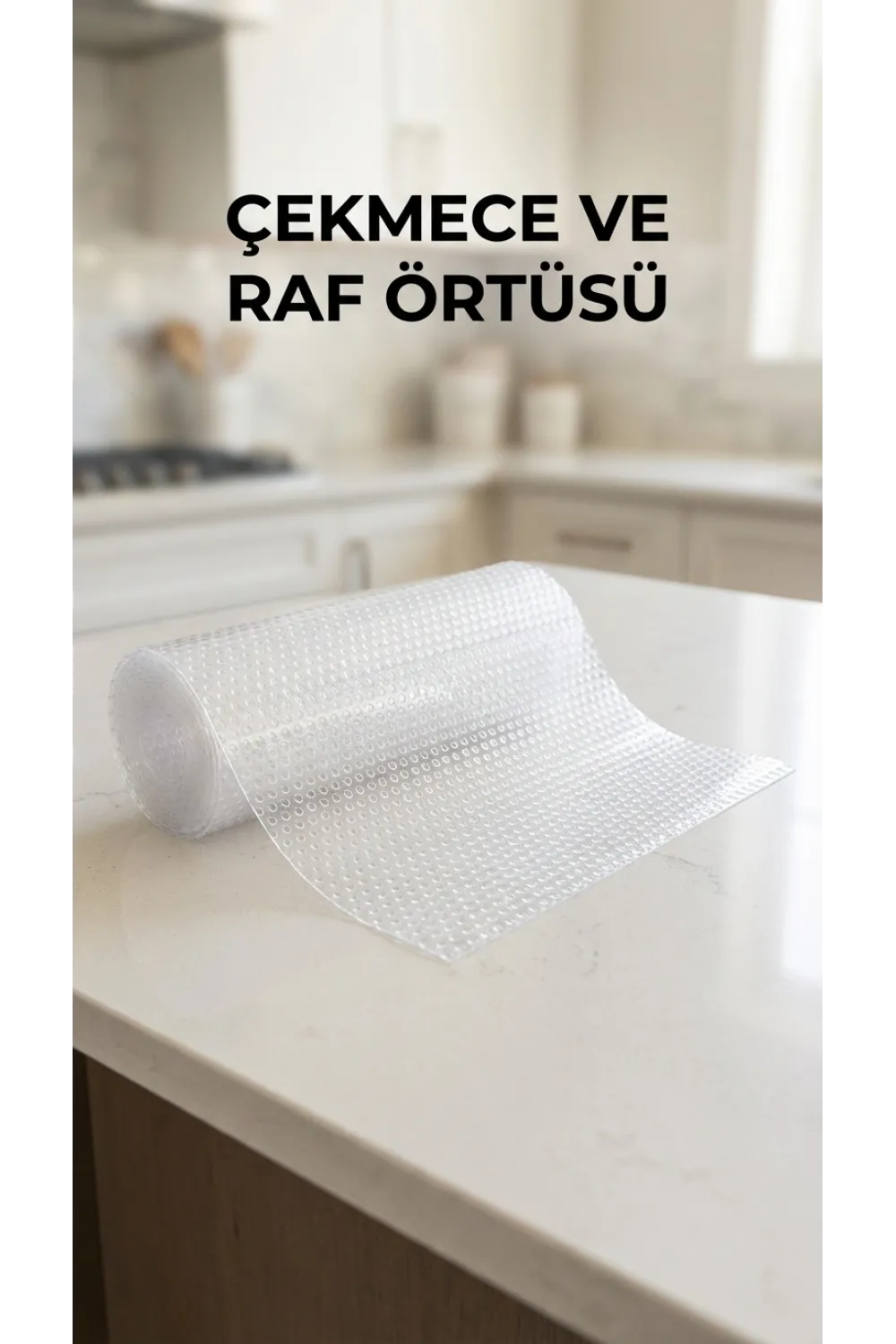 Şeffaf Kaydırmaz Pvc Raflık Dolap İçi Çekmece Koruyucu 45x300 Cm