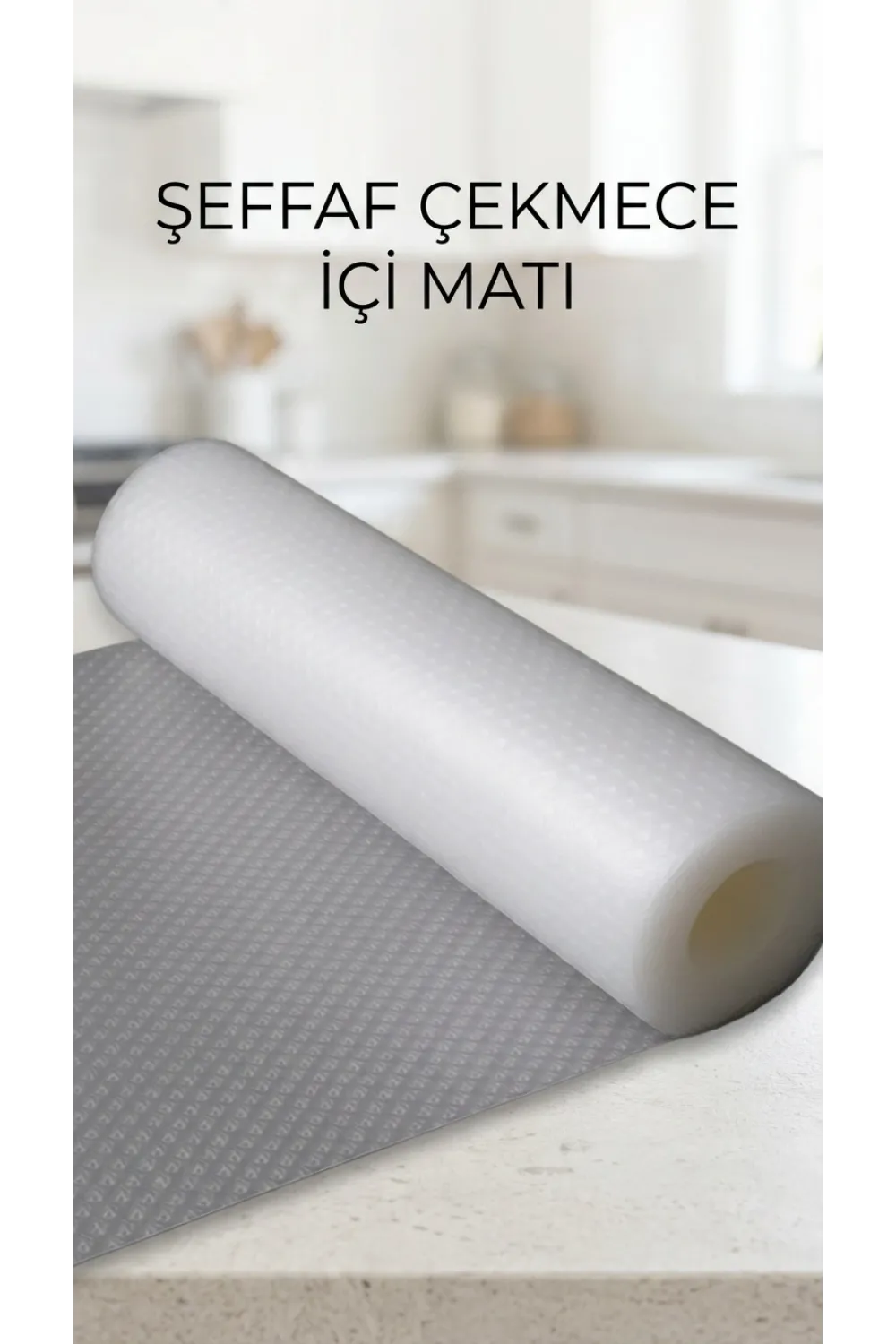 Şeffaf Kaydırmaz Raflık Koruyucu Pvc Dolap İçi Çekmece Örtüsü 45x300cm