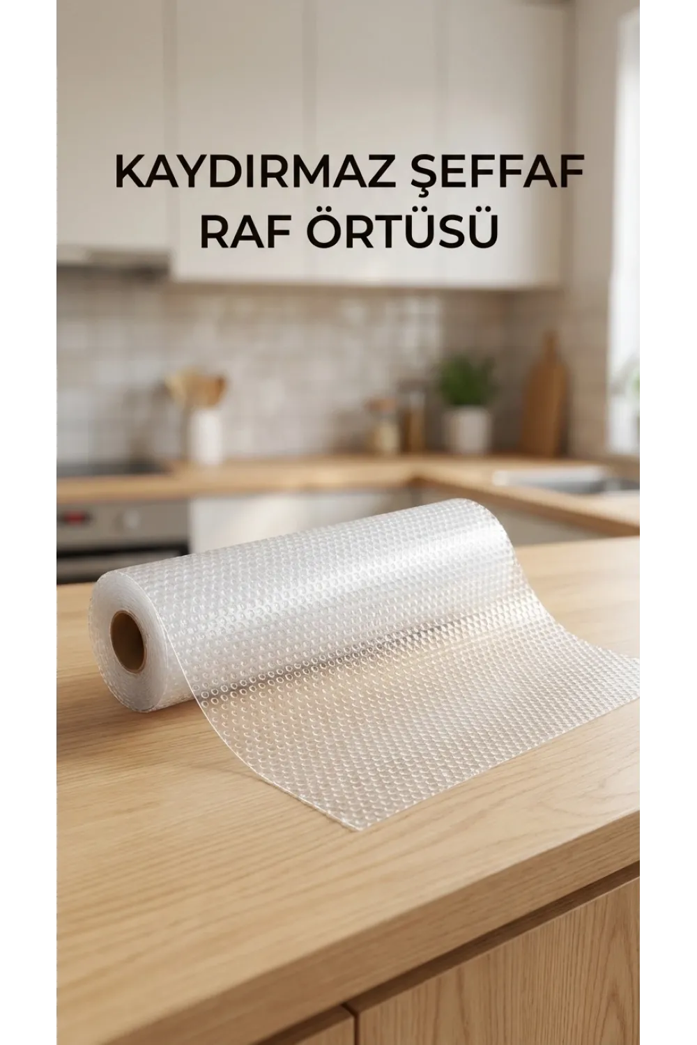 Şeffaf Pvc Raflık Kaymaz Çekmece Örtüsü 45x300 Cm Mutfak Dolap İçi Koruyucu