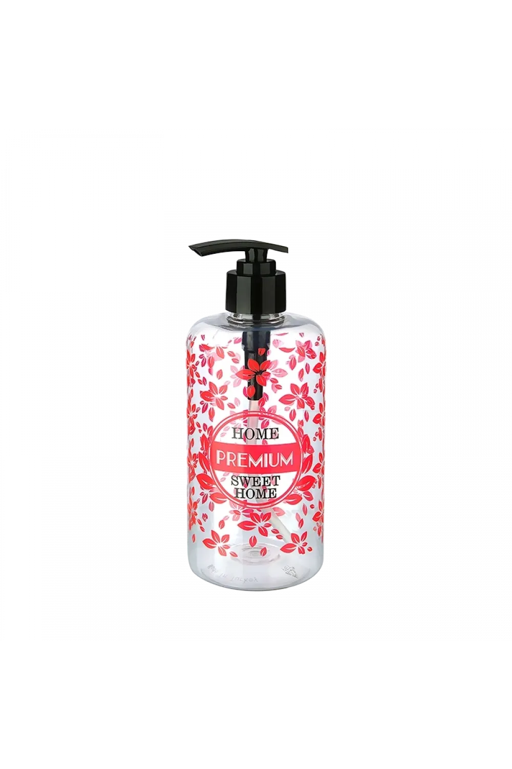 Şeffaf Sıvı Sabunluk Yuvarlak Plastik Pompalı 500 Ml