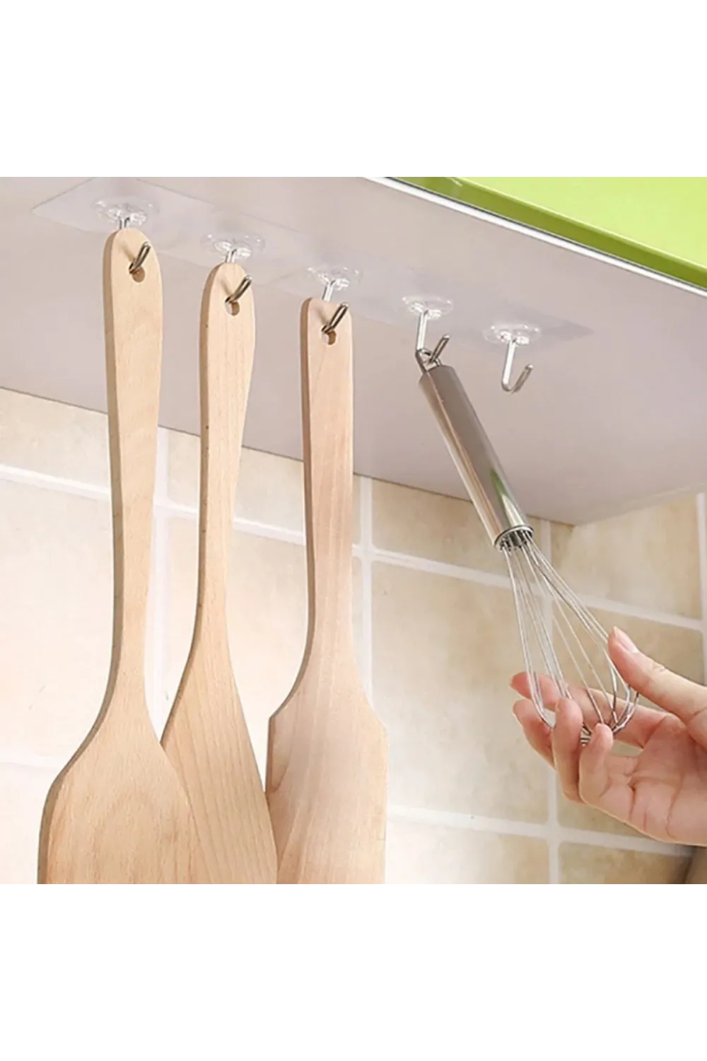 Şeffaf Yapışkanlı Askı, Mutfak Banyo Duvar Askısı, Çivisiz Pratik Kanca Seti