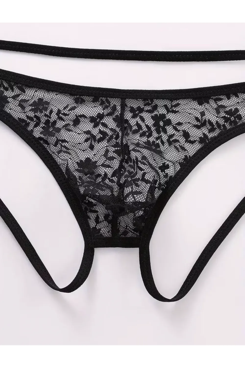 Seksi Dantelli Arkası Açık Seksi Siyah Erkek Külot TG274626