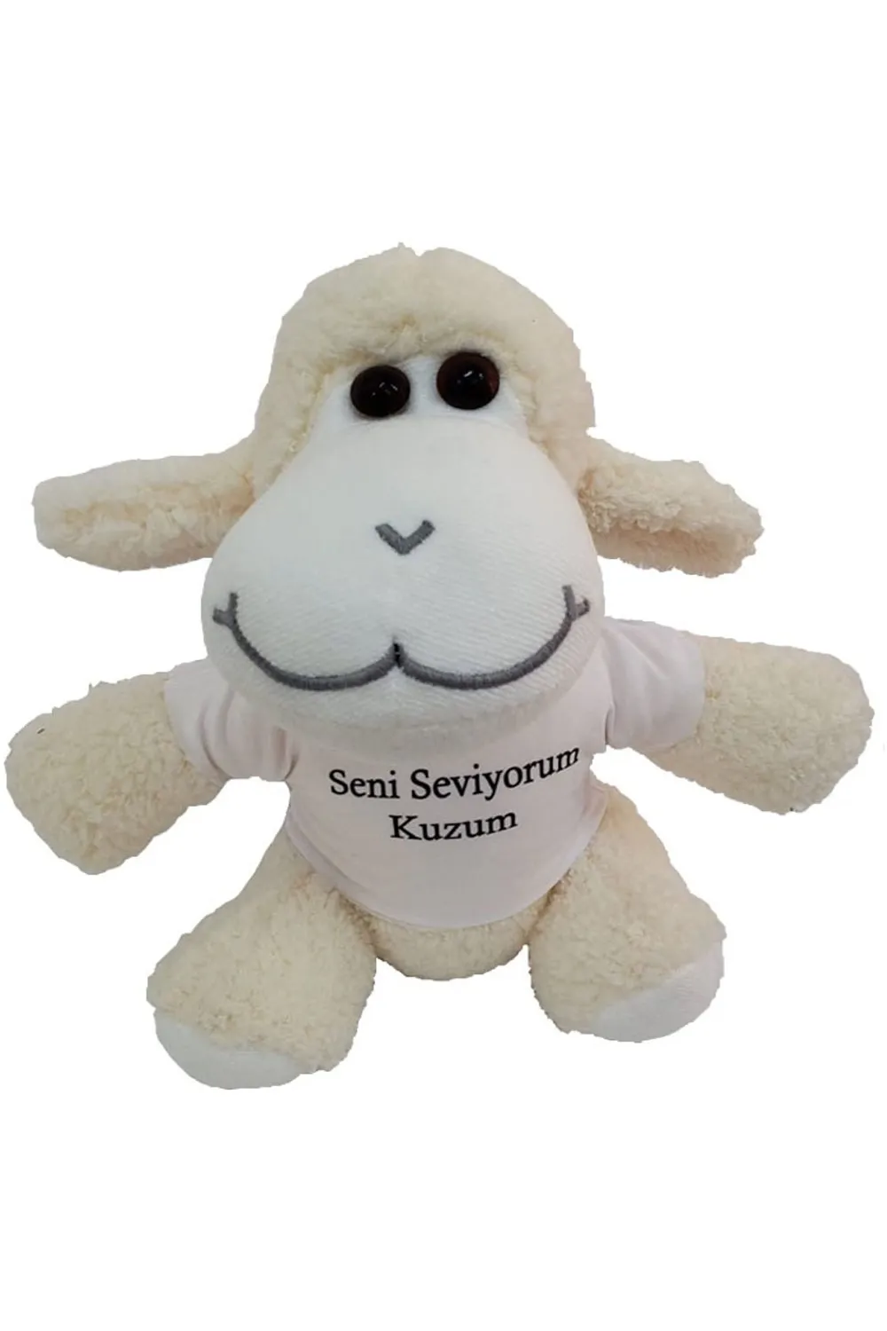Seni Seviyorum Kuzum Tişörtlü Peluş Kuzu Oyuncak