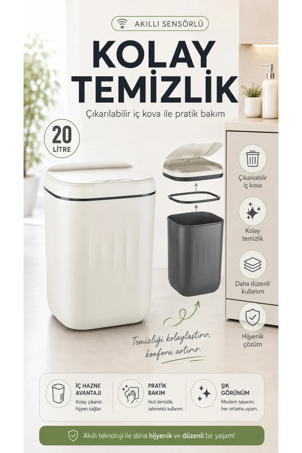 Sensörlü Çöp Kovası
