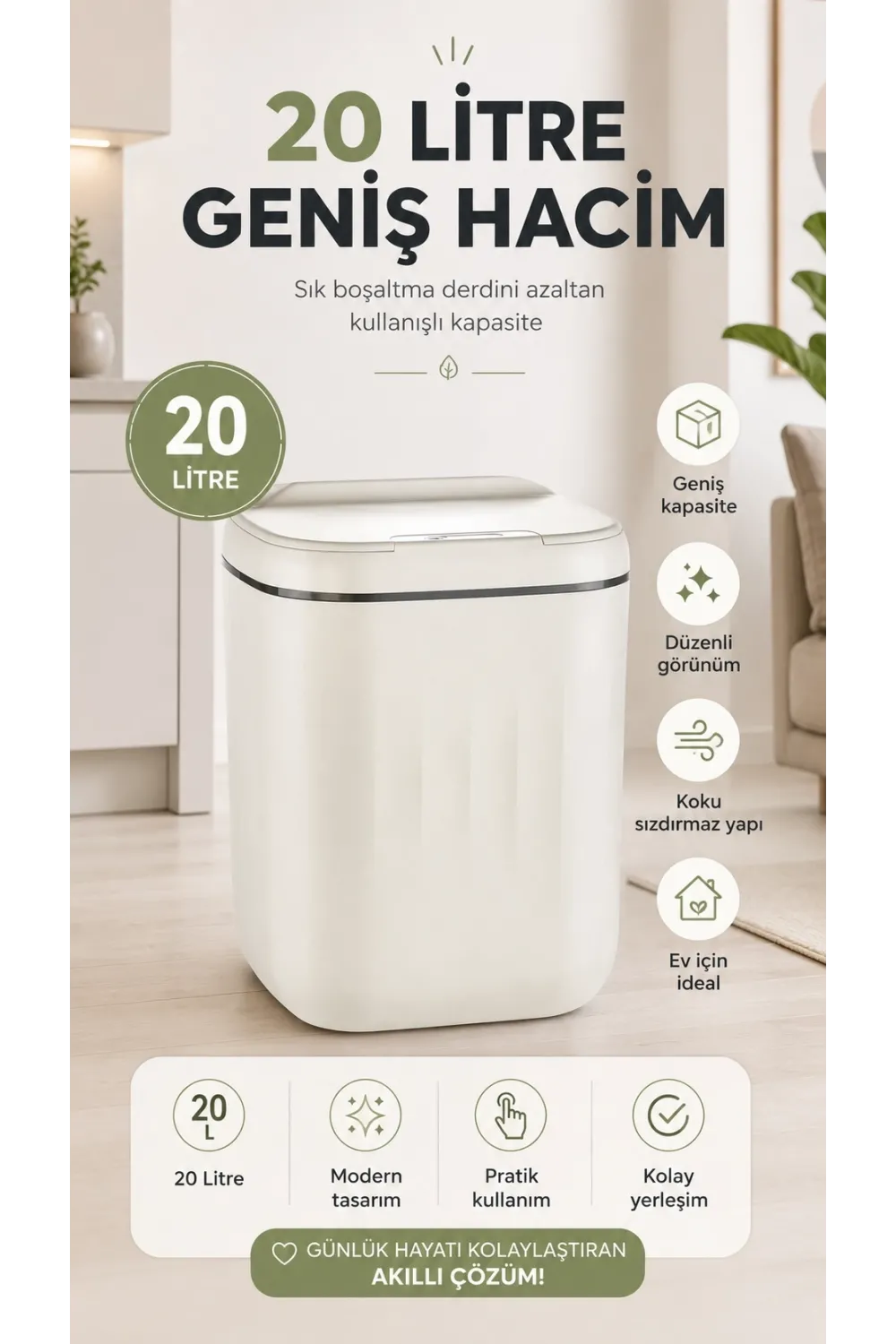 Sensörlü Çöp Kovası 20 Litre