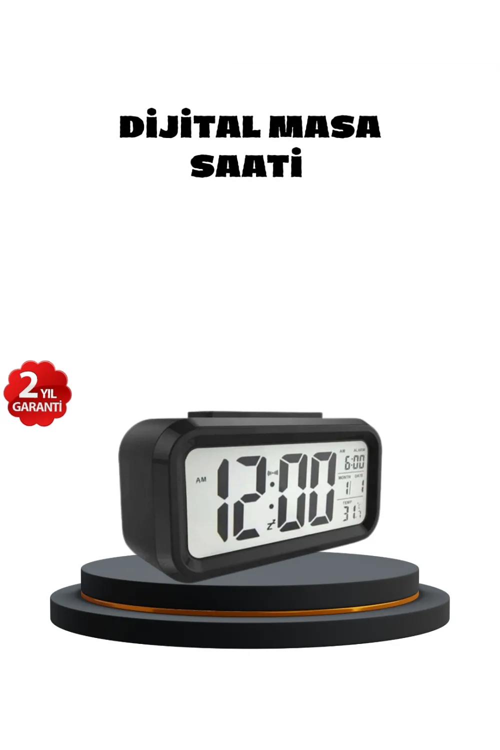 Sensörlü Dijital Masa Saati Alarm Ve Sıcaklık Göstergeli