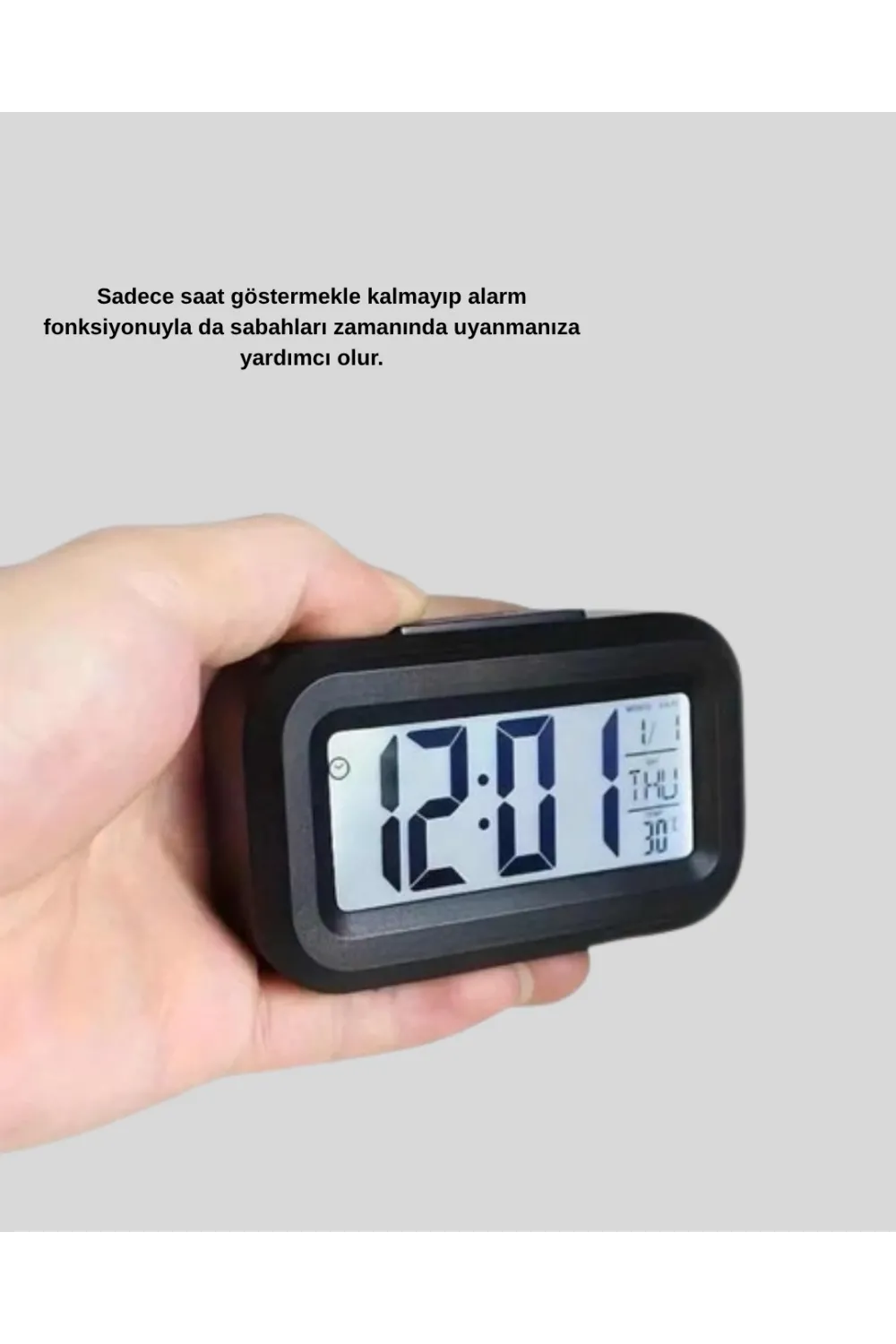 Sensörlü Dijital Masa Saati Alarm Ve Sıcaklık Göstergeli