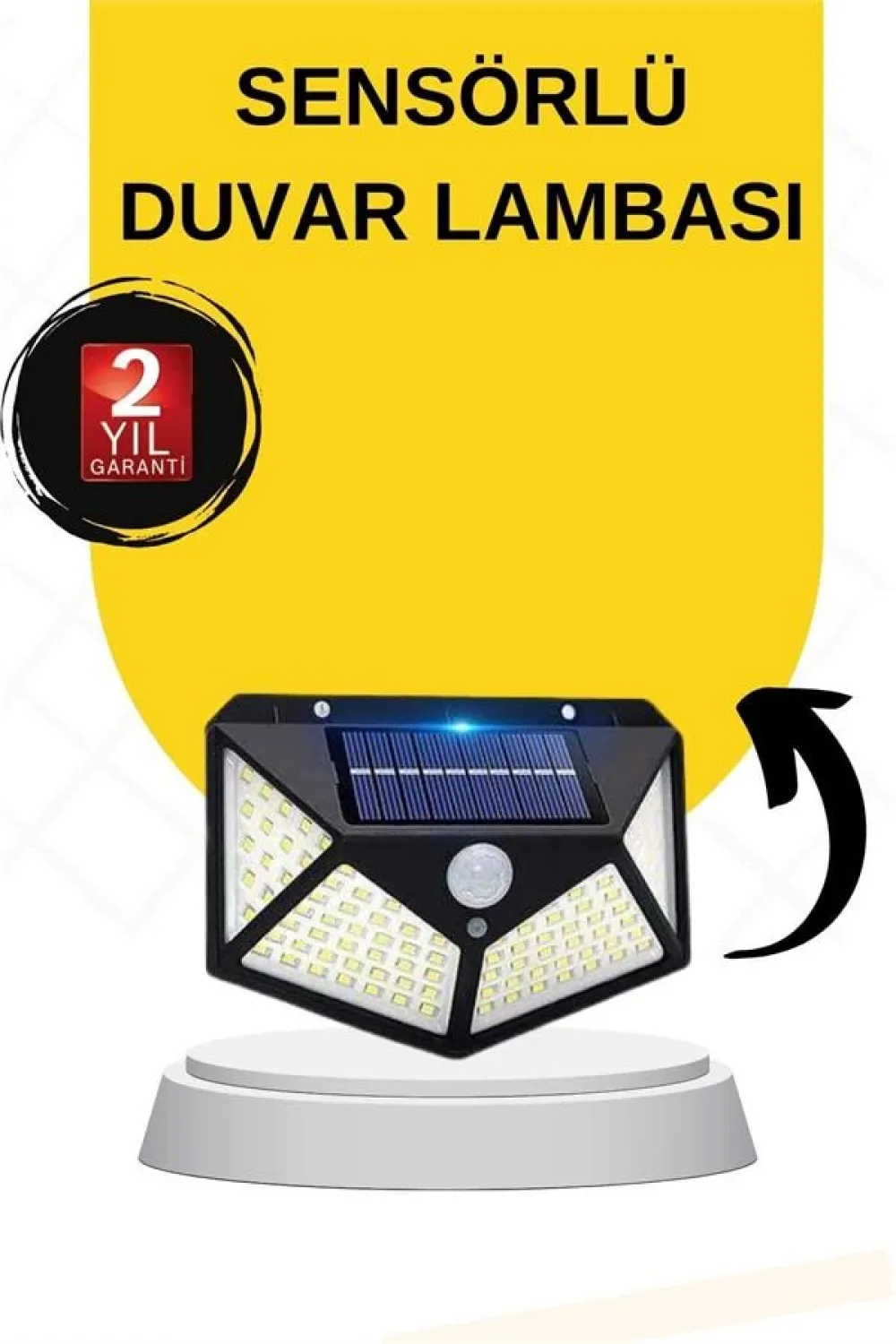 Sensörlü Güneş Enerjili Duvar Lambası