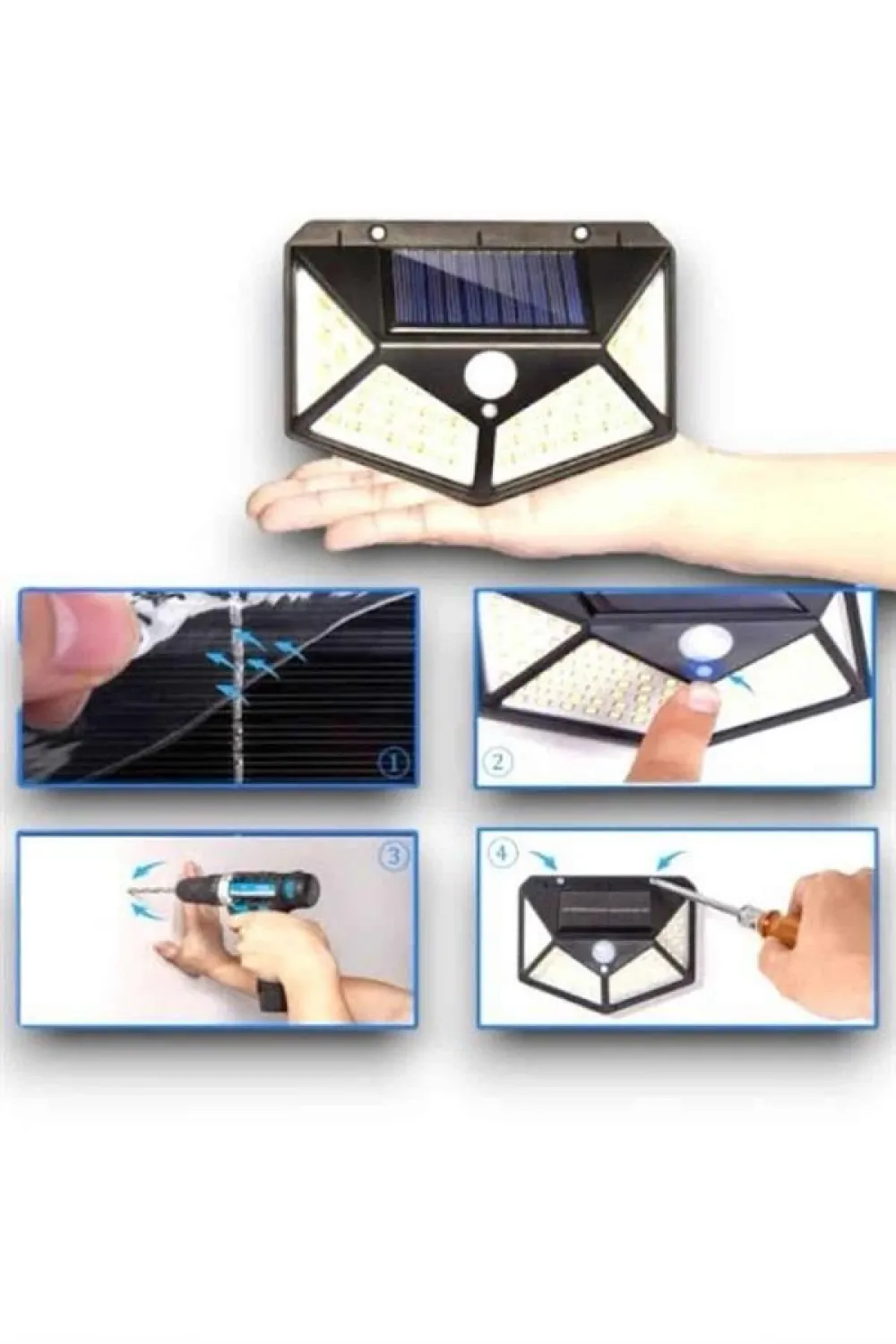 Sensörlü Güneş Enerjili Duvar Lambası