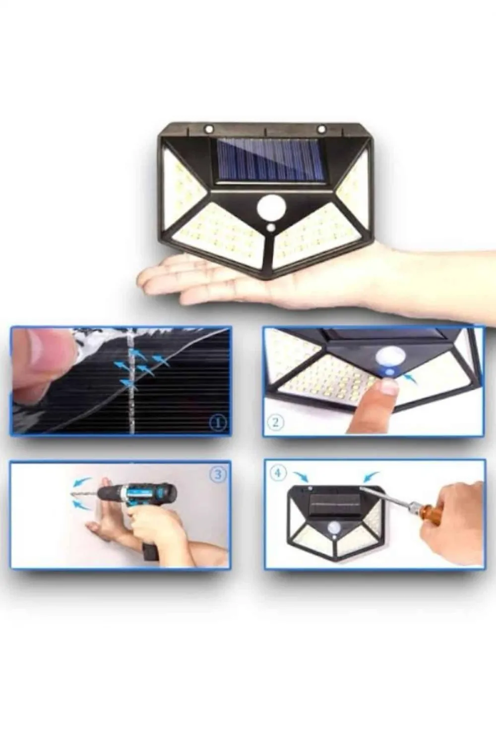 Sensörlü Güneş Enerjili Duvar Lambası