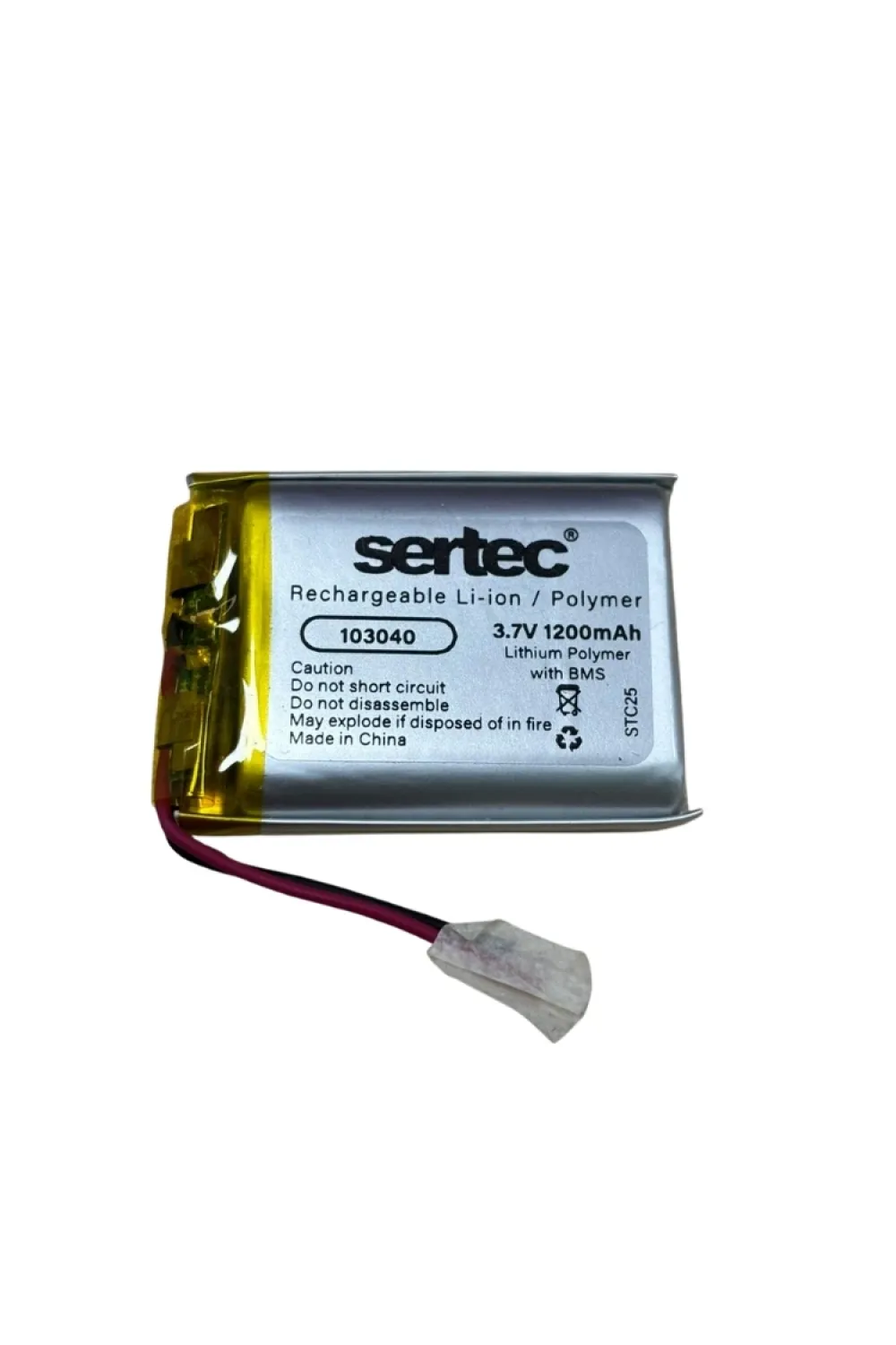 Sertec 103040 3.7v 1200mah Li-polymer Pil (devreli/1.5a)