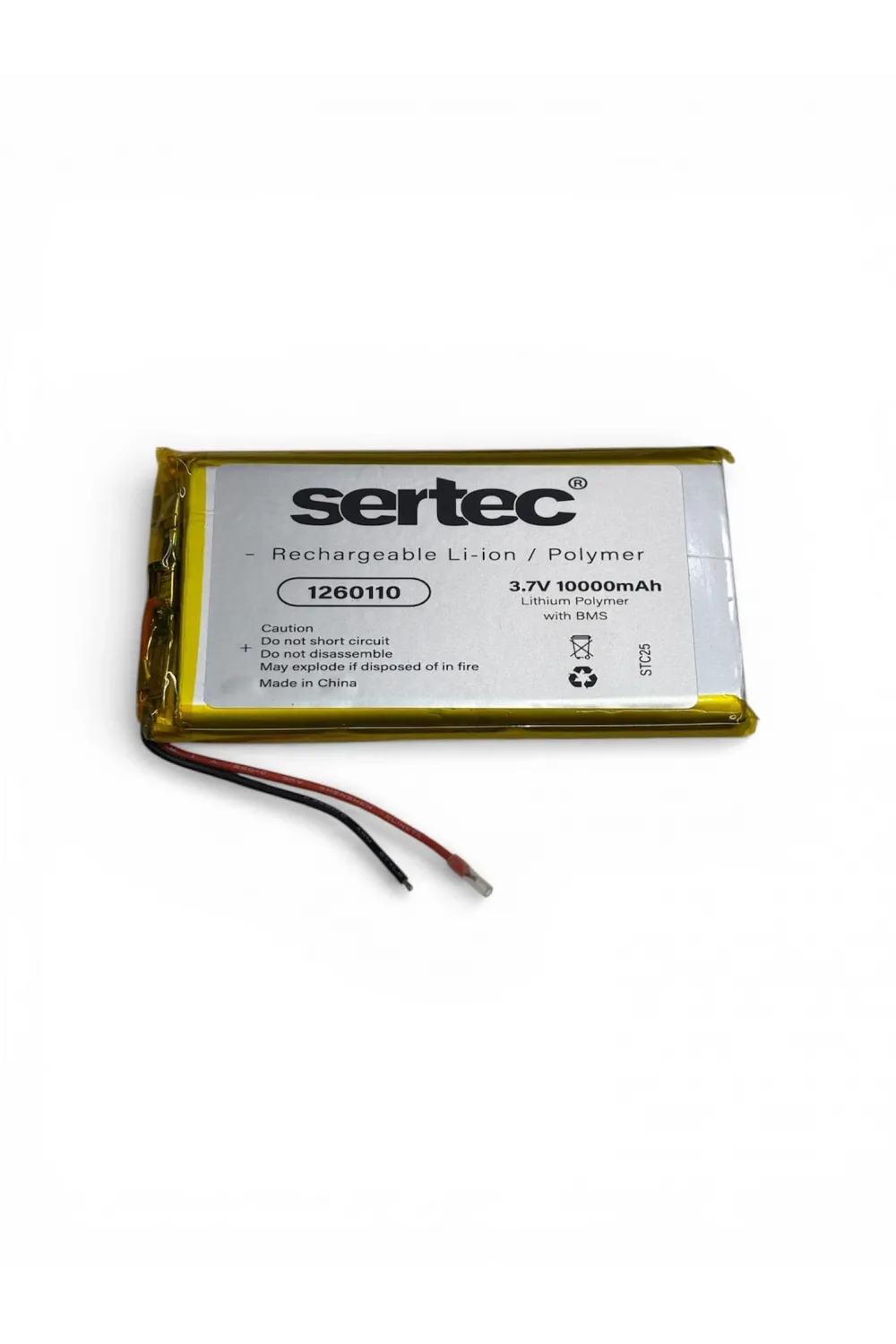 Sertec 1260110 3.7v 10.000mah Li-polymer Pil (devreli/1.5a)