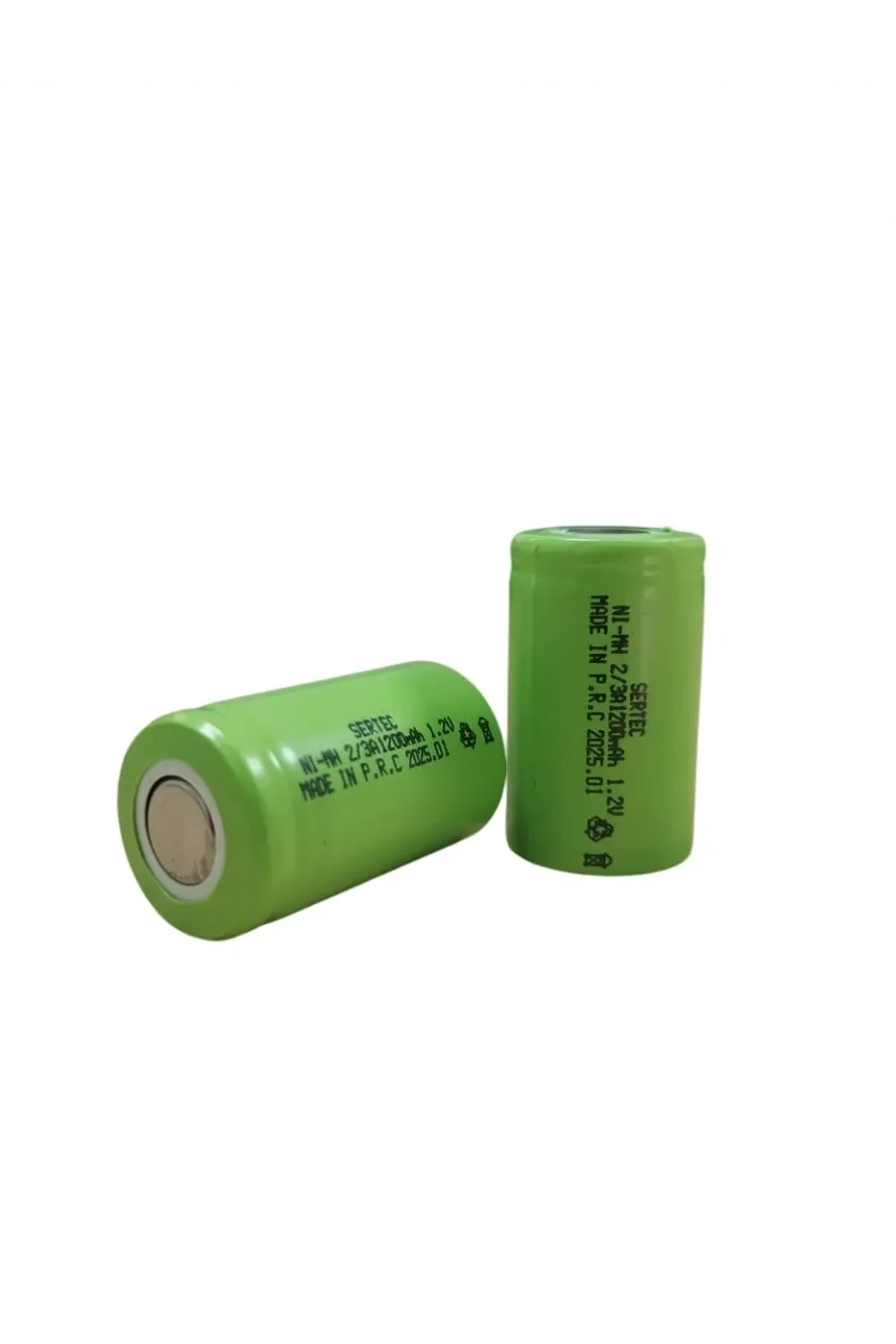 Sertec - 1.2v 1200 Mah - 2/3a - Ni-mh Şarjlı Pil - (başsız / Flat Head)