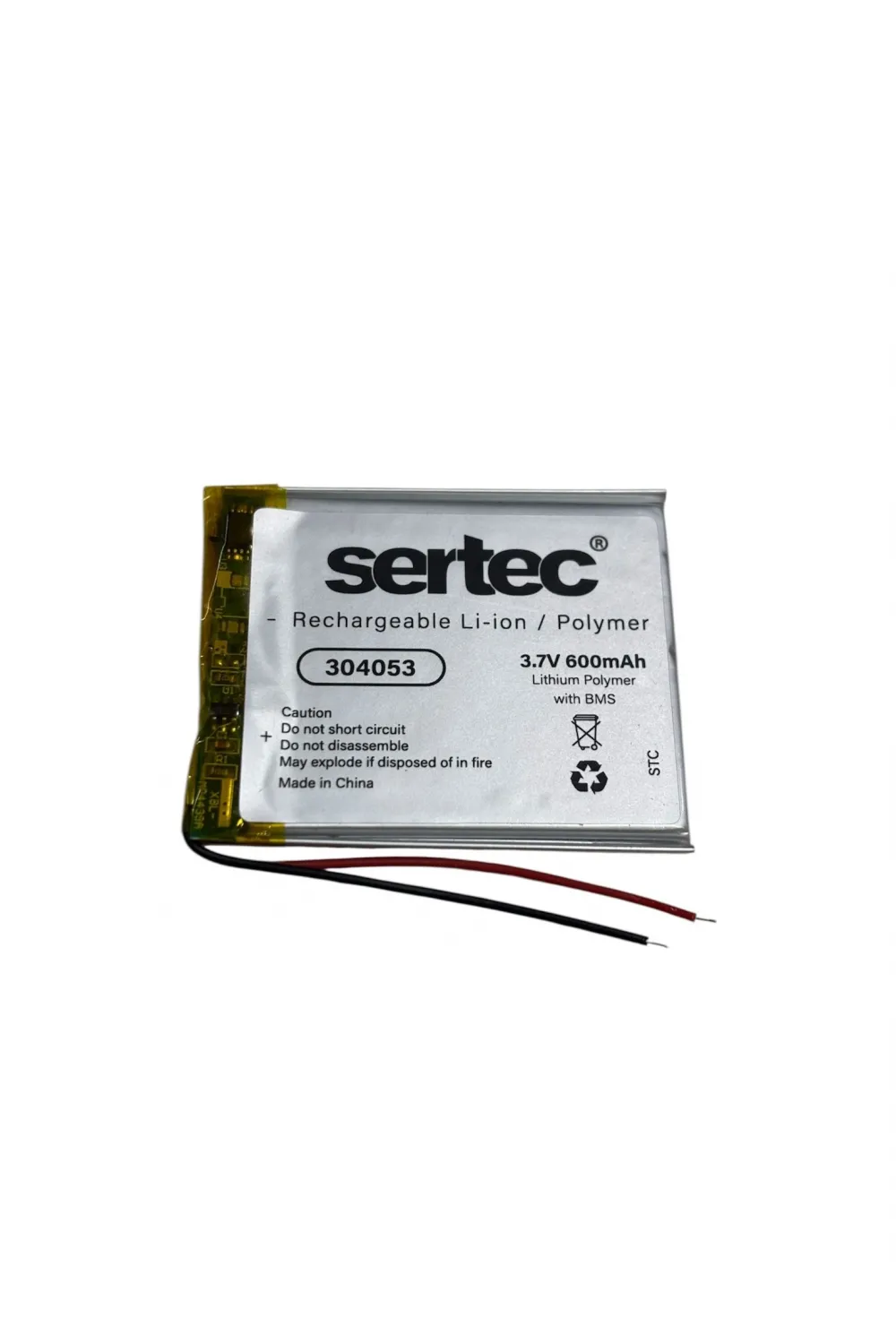 Sertec 304053 3.7v 600 Mah Li-polymer Pil (devreli/1.5a)