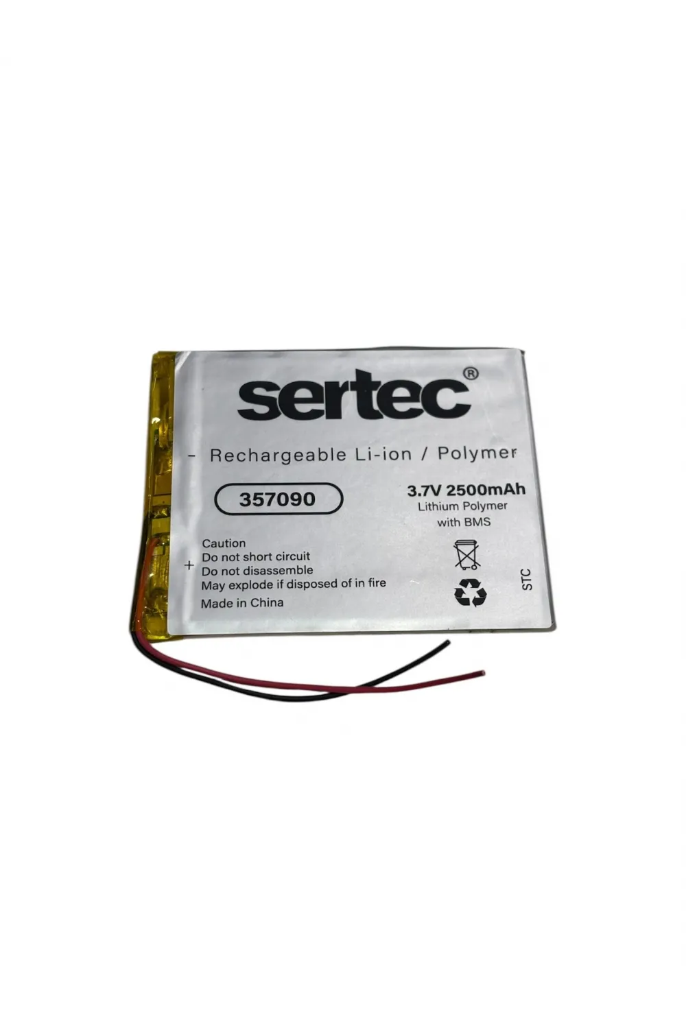 Sertec 357090 3.7v 2500 Mah Li-polymer Pil (devreli/1.5a)