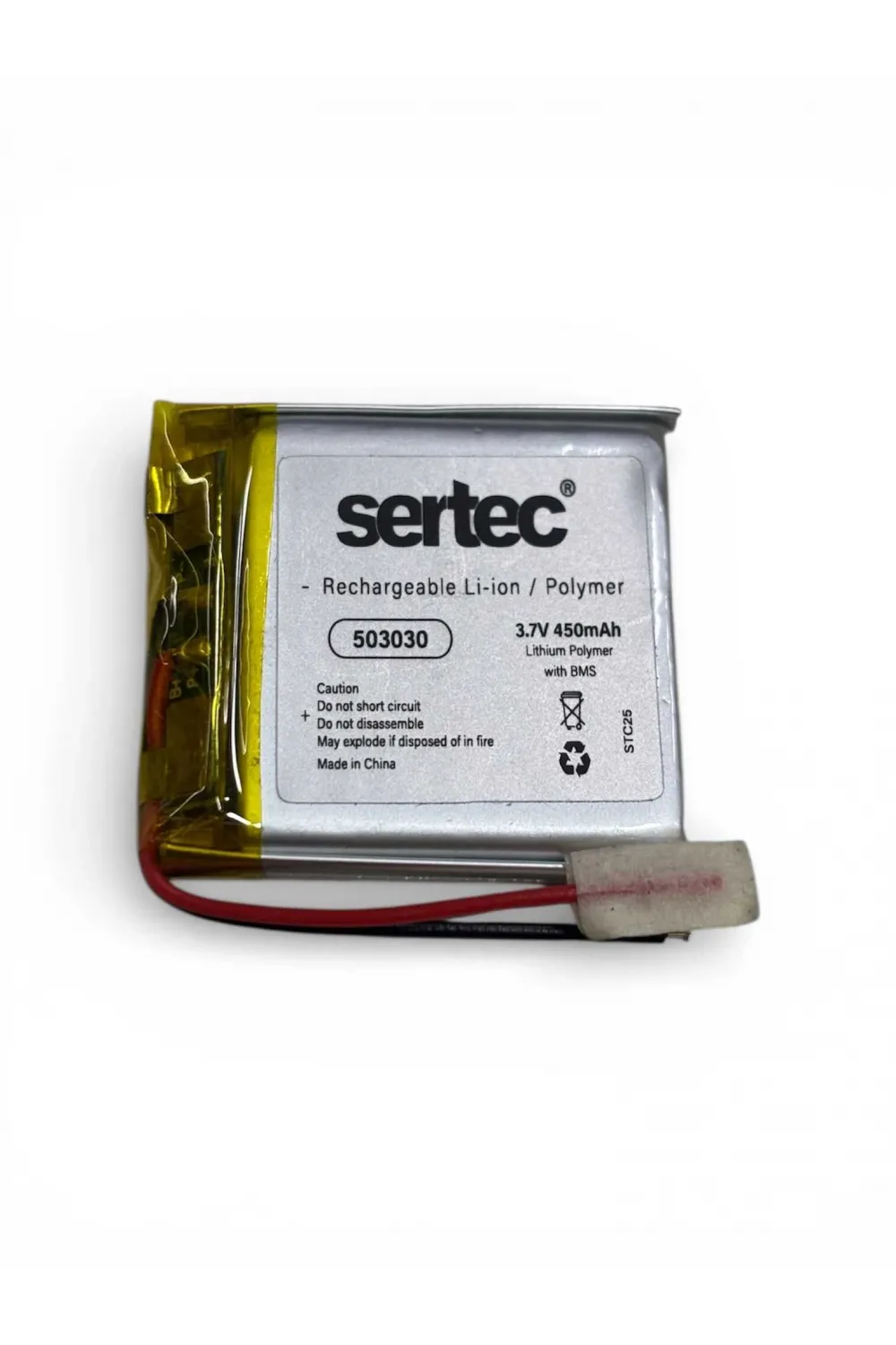 Sertec 503030 3.7v 450mah Li-polymer Pil (devreli/1.5a)