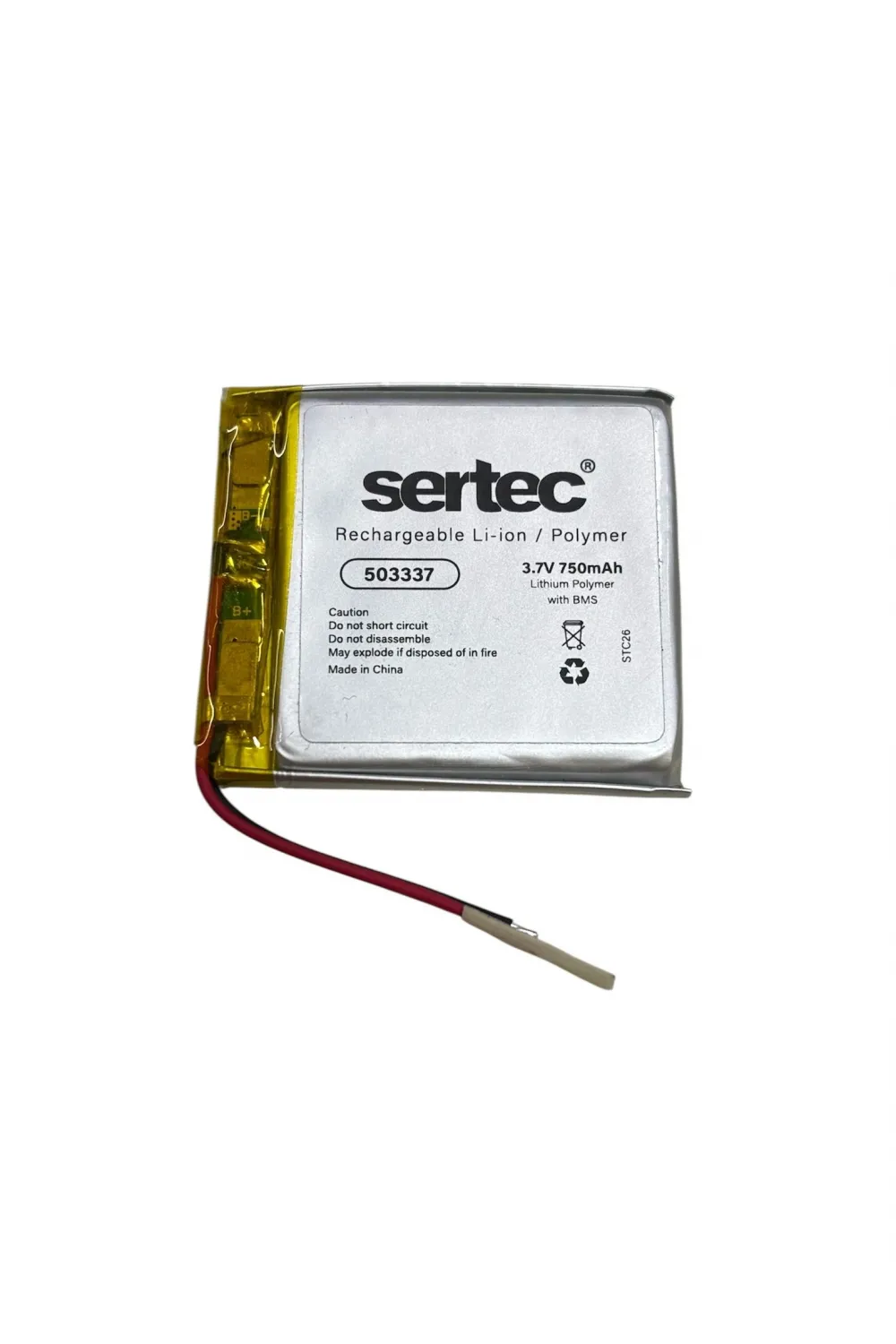 Sertec 503337 3.7v 750 Mah Li-polymer Pil (devreli/1.5a)