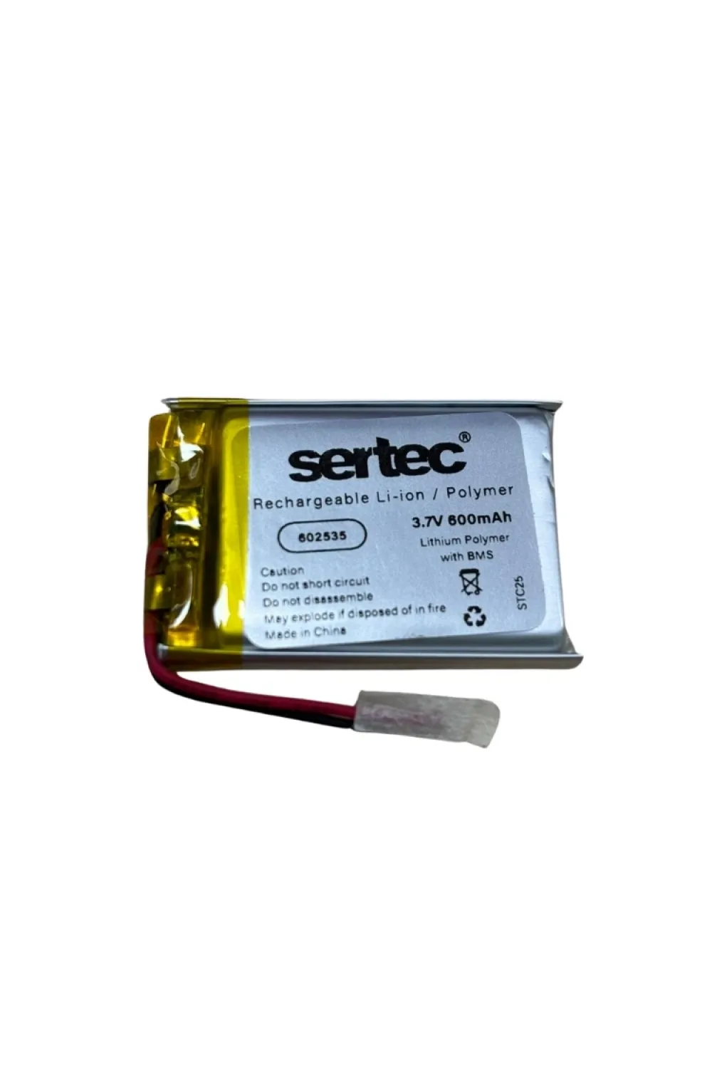 Sertec 602535 3.7v 600 Mah Li-polymer Pil (devreli/1.5a)